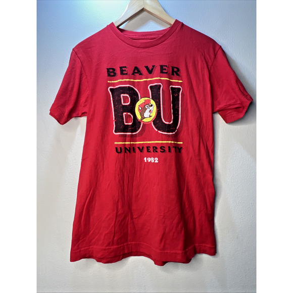 bucees beaver university Bucee's Medium red t-shirt BU 100% cotton - Picture 1 of 5